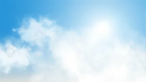 Blue Sky with Clouds in Slow Movement at a Shiny Day, 4k resolution, Travell Stock Footage 135358992