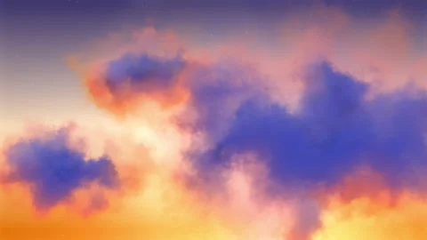 Blue Sky with Clouds in Slow Movement at a Sunset, 4k resolution, Travelling Stock Footage 135359286