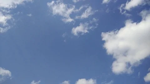 Blue sky with clouds in speed timelapse movement. Abstract nature background. Stock Footage 75085064