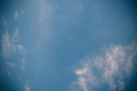 Blue sky with clouds on a spring day Stock Photos