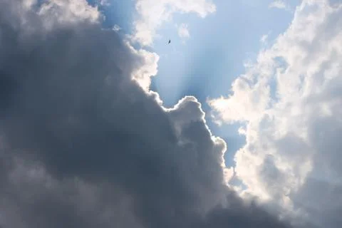 Blue sky with clouds before the storm. Stock Photos