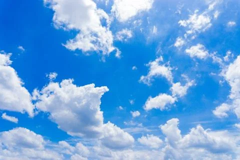 Blue sky with clouds in summer Stock Photos
