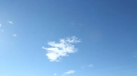 Blue Sky Clouds Sun Flare Stock Footage 10910134