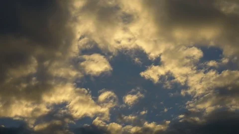 Blue sky with clouds in sunset Stock Footage 73355348