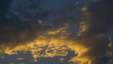 Blue sky with clouds in sunset Stock Footage 73355404