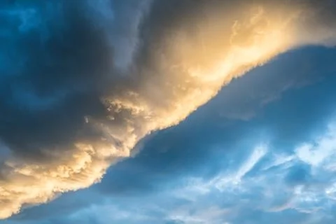 Blue sky with clouds on sunset Stock Photos