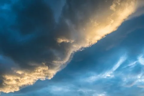 Blue sky with clouds on sunset Stock-Fotos