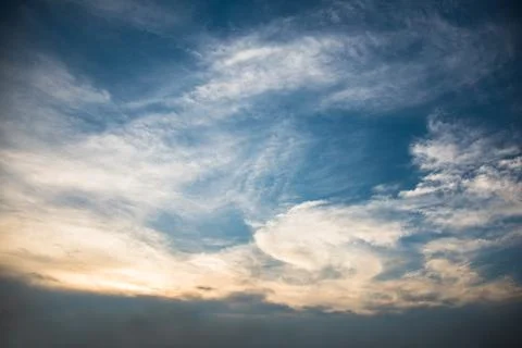 Blue sky with clouds sunset time Stock Photos