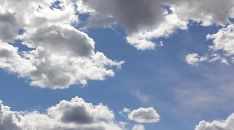 Blue sky clouds timelapse 4k time lapse big white clouds weather background Stock Footage