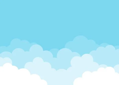 Blue sky with clouds on top vector background Stock Illustration