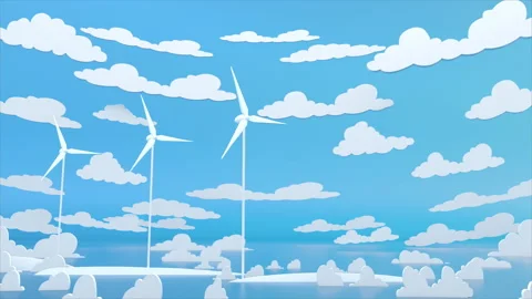 Blue sky clouds with turbine Wind. Stock Footage 130652069