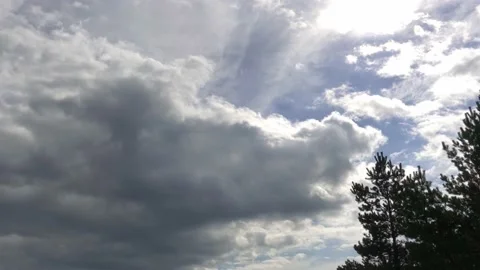 Blue sky with clouds turning into rainy clouds Video stock 159021380