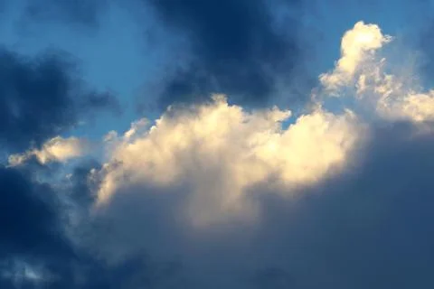 Blue sky with clouds at twilight Stock Photos