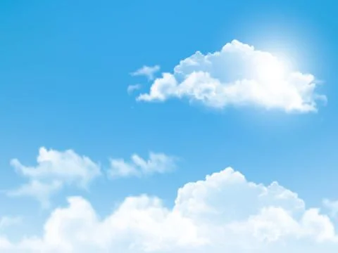Blue sky with clouds. vector background. Stock Illustration
