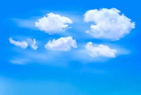 Blue sky with clouds. vector background. Illustrazione stock