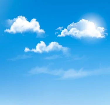 Blue sky with clouds. vector background. Stock Illustration