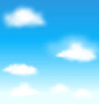 Blue sky with clouds vector background Illustrazione stock