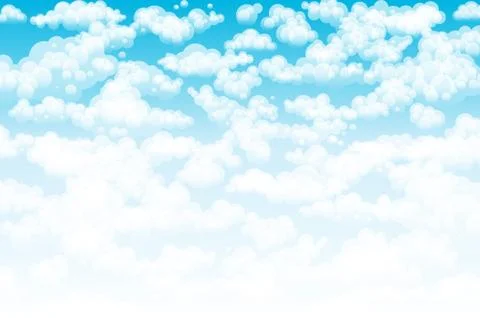Blue sky with clouds. Vector background Stock Illustration