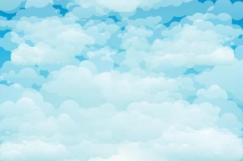 Blue sky with clouds. Vector background Stock Illustration