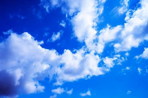 Blue sky with clouds. View Of Clouds In Sky Stock Photos