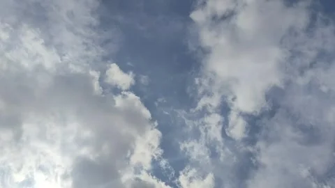 Blue sky with clouds wallpaper nature background sunlight rays 4k footage Stock Footage 325670529
