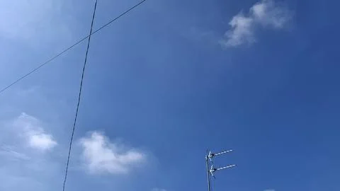 Blue Sky Cloudscape with Soft White Clouds 스톡 사진