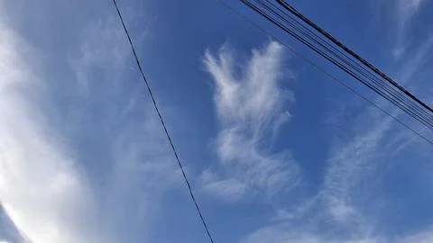 Blue Sky Cloudscape with Soft White Clouds Stock Photos