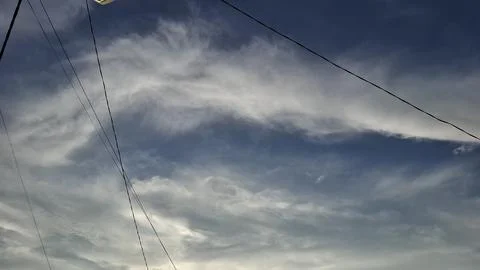 Blue Sky Cloudscape with Soft White Clouds Stock Photos