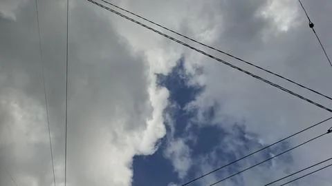 Blue Sky Cloudscape with Soft White Clouds Stock Photos