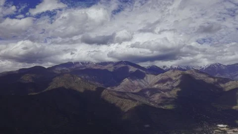 Blue Sky Cloudscape With Sunbeams Above Santiago Chile 4K Stock Footage 343890418