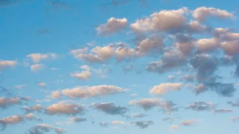 Blue sky with cloudscape in the twilight with sunset or sunrise Stock Photos