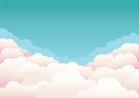 Blue sky with clouds.Vector nature background Stock Illustration