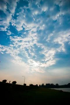 Blue sky on a cloudy day Stock Photos