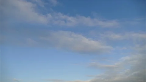 Blue sky, colorful clouds at sunset - 4k Time Lapse - sky background Stock Footage 107618944