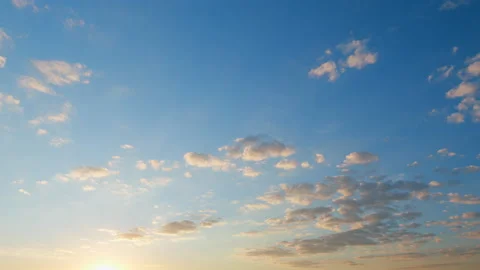 Blue sky with copyspace background with forming clouds in Summer day outdoors Stock Footage 203547614
