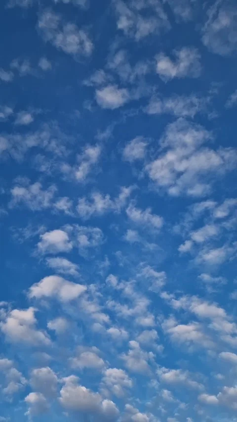 Blue sky covered with small white cumulus clouds Stock Footage 346066275