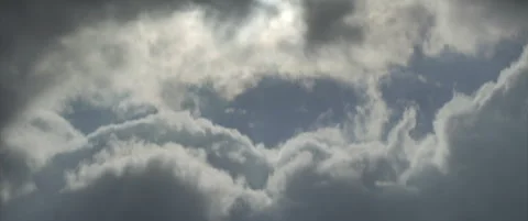 Blue sky covered with thunder clouds 4K anamorphic video Stock Footage 319138192