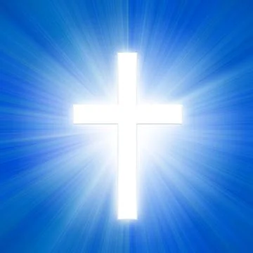 Blue sky with a cross Stock Photos