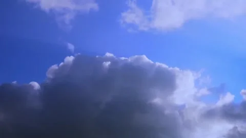 Blue Sky with Cumulus Clouds Forming a Dramatic Horizon Stock Footage 302298464