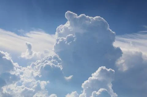 The blue sky with cumulus clouds. Stock-Fotos