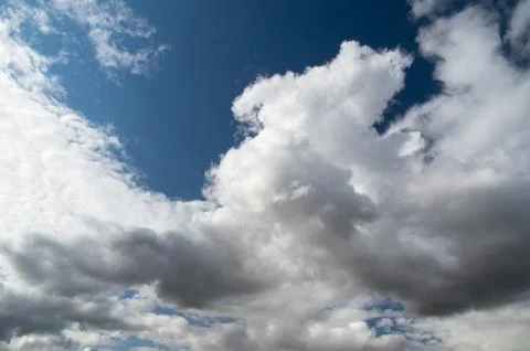 Blue sky, Cumulus clouds Stock Photos