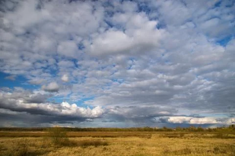 Blue sky, Cumulus clouds Stock Photos