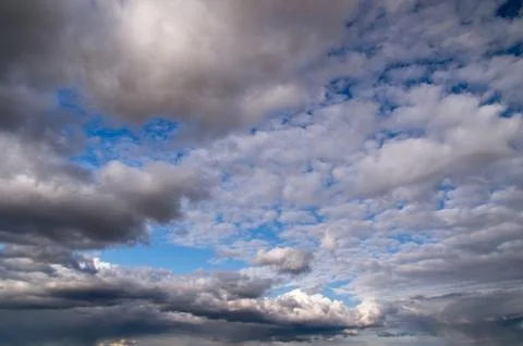 Blue sky, Cumulus clouds Stock Photos
