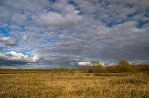 Blue sky, Cumulus clouds Foto stock