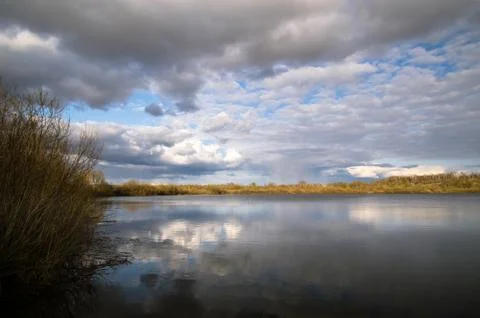 Blue sky, Cumulus clouds Stock Photos