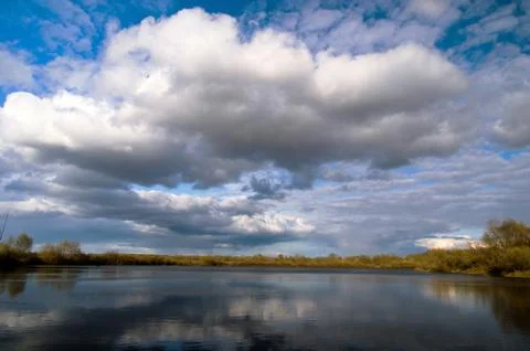 Blue sky, Cumulus clouds Stock Photos