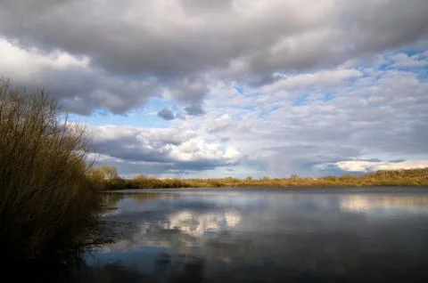 Blue sky, Cumulus clouds Stock Photos