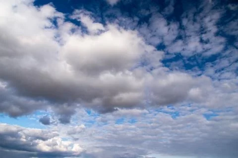 Blue sky, Cumulus clouds Stock Photos