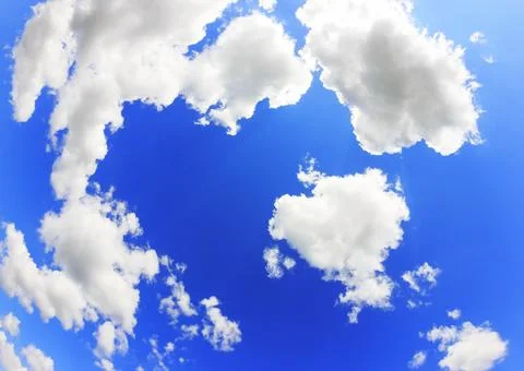 Blue sky with cumulus clouds. 스톡 사진