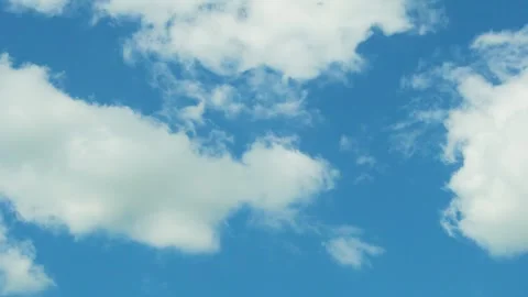 Blue Sky Cumulus White Clouds Time Lapse, Slow Motion. Fluffy White Clouds Like  Stock Footage 315161855